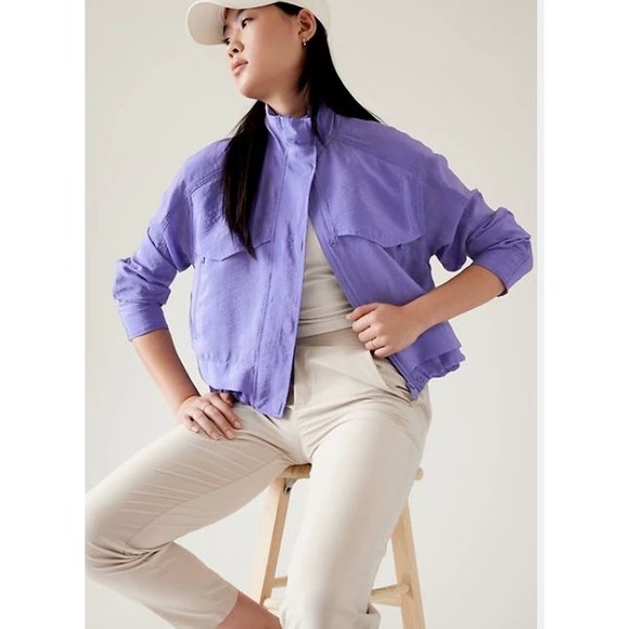 Athleta Jackets & Blazers - Athleta Women's Size L Purple Arrival Jacket Color Dark‎ Adonis NWOT Lightweight